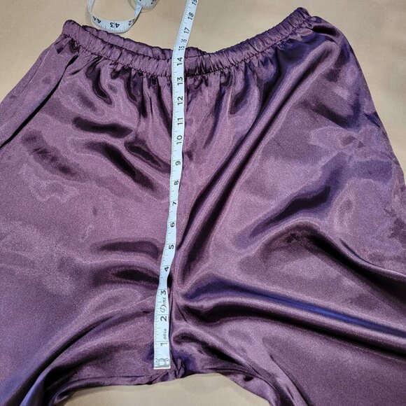 LA Intimates Size L Aubergine Purple Satin Pajama 2-Piece Set, NEW with Tags - Picture 10 of 13